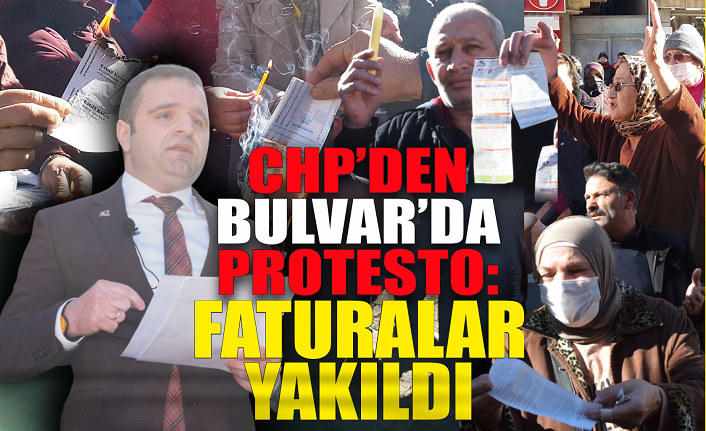 CHP'den Bulvar'da protesto: Faturalar yakıldı