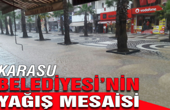 Karasu Belediyesi'nin yağış mesaisi