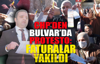 CHP'den Bulvar'da protesto: Faturalar yakıldı