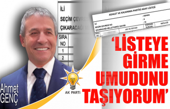 Ahmet Genç: ‘Listeye girme umudunu taşıyorum’