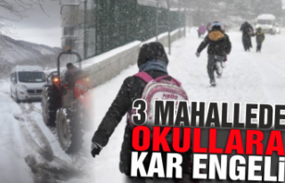 Karasu'da 3 mahallede okullara kar engeli